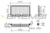Фильтр воздушный (226x127x34) Fiat Sedici Suzuki SX4 1.6 06- BREMSI FA1025 (фото 1)