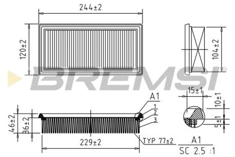 Фільтр повітряний Suzuki Swift 1.3 DDiS 05- BREMSI FA1030