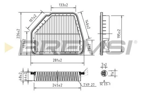 Фільтр повітряний Opel Antara/Chevrolet Captiva 2.0D/2.4LPG/3.2V6 06- BREMSI FA1038