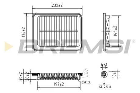 Фільтр повітряний Hyundai I10 1.0-1.1 08-17 BREMSI FA1040