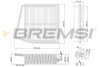 Фильтр воздушный (237x213x51) Honda Accord VIII (CU/CW) Accord IX (CR) 2.4 08- BREMSI FA1047 (фото 1)