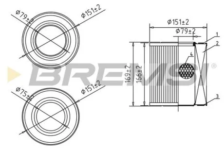 Фильтр воздушный Audi A6 C6 2.0 TDI/TFSI 04-11 BREMSI FA1080