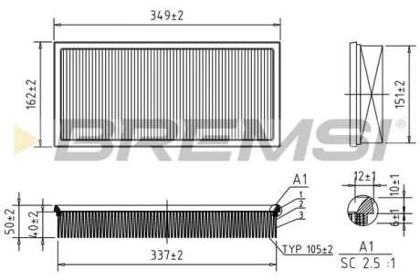 Фільтр повітряний Land Rover Range Rover 3.0-5.0TD 12- BREMSI FA1084