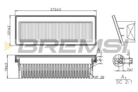 Фільтр повітряний Hyundai I10 1.2 08-13 BREMSI FA1198