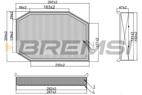 Фильтр воздушный BMW 5 (F10/F11) 523i 528i 530i 7 (F01-04) 730i 09-15 BREMSI FA1217