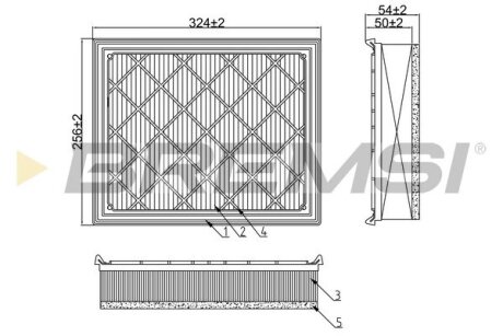 Фільтр повітряний BMW X5 (E70)/X6 (E71/E72) 3.0D 07- (з поролоном) BREMSI FA1231