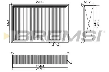 Фільтр повітряний VW Caddy 95-04 BREMSI FA1241