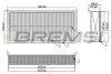 Фильтр воздушный Citroen C5 2.0HDI 04- BREMSI FA1280 (фото 1)