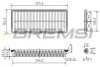 Фільтр повітряний Toyota Corolla/Camry/Carina 1.6i/1.8i/2.0GTi 86-01 BREMSI FA1408 (фото 1)