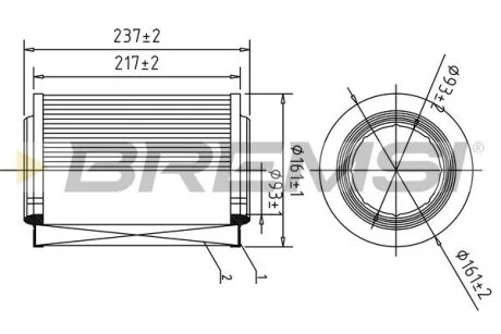 Фильтр воздушный VW T4 1.8-2.5/1.9/2.4D 91-03 BREMSI FA1612