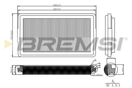 Фільтр повітряний Audi A4/VW Passat 1.8T-1.9TDI 94- BREMSI FA2126