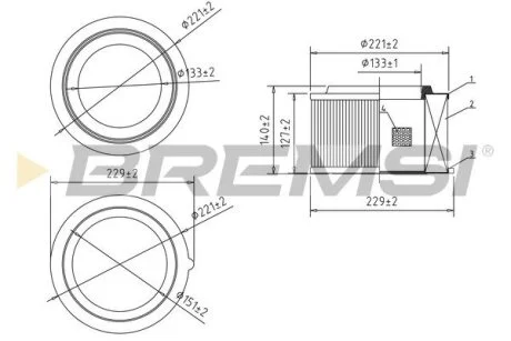 Фільтр повітряний Ford Ranger 2.2 TDCi/2.5 16V 11- BREMSI FA2347