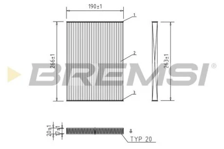 Фільтр салону Nissan Qashqai/X-Trail 07-14 (вугільний) BREMSI FC0076C