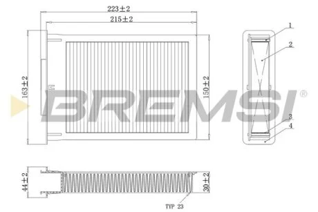 Фільтр салону Citroen C1/Peugeot 107/Toyota Aygo 05-14 (+AC) (вугільний) BREMSI FC0077C