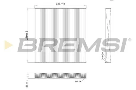 Фільтр салону Peugeot Boxer III/Cinroen Jumper III 2.0-3.0 HDi 06- (вугільний) BREMSI FC0082C