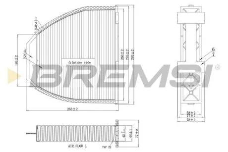 Фільтр салону MB GLK-class (X204) 08-15/E-Class (C207/W212) 09-16 (вугільний) (антибактеріальний) BREMSI FC0083A