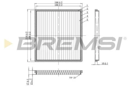 Фільтр салону Toyota Yaris 05-11 (вугільний) BREMSI FC0089A
