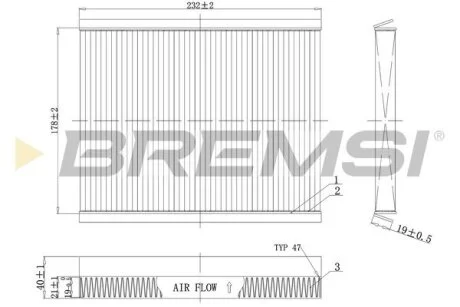 Фільтр салону Fiat Bravo 07-14/Stilo 01-08 BREMSI FC0091