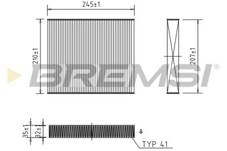 Фільтр салону Ford Focus/Mondeo 03- BREMSI FC0094