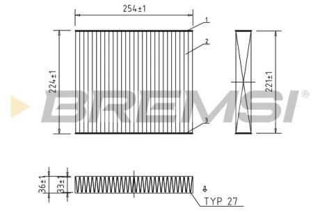 Фільтр салону Skoda Fabia/Roomster/VW Polo 99-10 (угольный/антибактериальный) BREMSI FC0103A