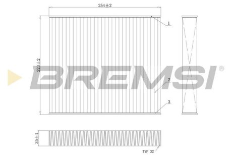 Фільтр салону Skoda Fabia/Roomster/VW Polo 99-10 (вугільний) BREMSI FC0103C