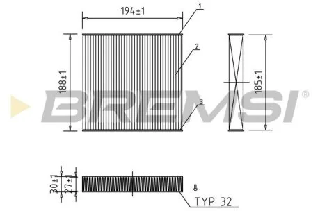 Фільтр салону Fiat Panda/500/500e 06- BREMSI FC0171
