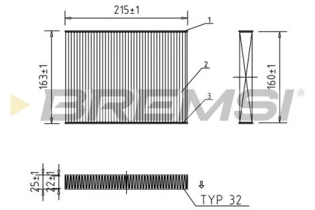 Фільтр салону Fiat Doblo 01- BREMSI FC0187