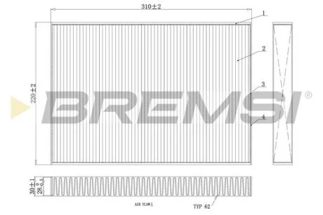 Фільтр салону Audi A4/ A5/ Q5/ Q7 2.0-3.0 TDI 15- BREMSI FC0410