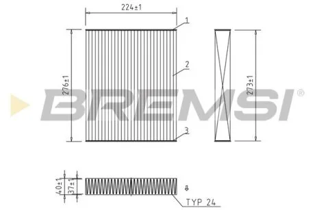 Фільтр салону Ford Mondeo V/S-Max 14-/Focus IV 18- (вугільний) BREMSI FC0422C