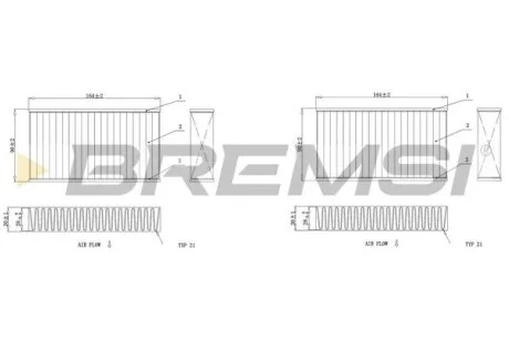 Фільтр салону BMW X3 (F25)/X4 (F26) 10- (вугільний) (к-кт 2шт.) BREMSI FC0425C