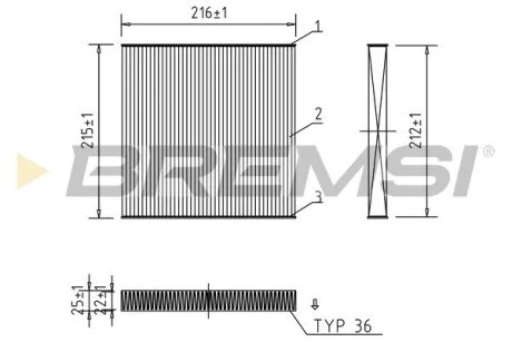 Фільтр салону Smart Fortwo 07- BREMSI FC0437