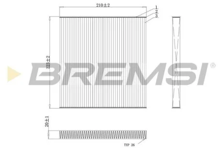 Фільтр салону Hyundai Accent IV 10-/Tucson 04-10/i40 11-/KIA Rio 05-/Sportage 04- BREMSI FC0445C