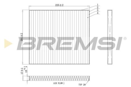 Фільтр салону Hyundai Accent IV 10-/Tucson 04-10/i40 11-/KIA Rio 05-/Sportage 04- BREMSI FC0447C