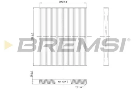 Фільтр салону Hyundai Tucson 06-/I30 12-/Kia Sportage 04- (вугільний) BREMSI FC0451