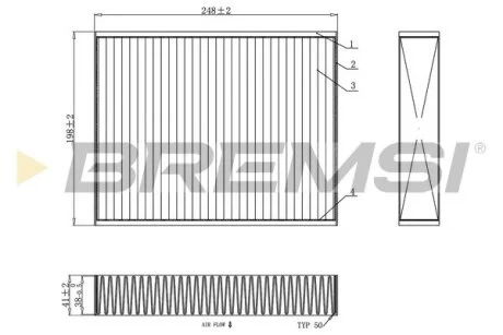 Фільтр салону BMW 3 (F30/F80)/4 (F32/F82) 11- BREMSI FC0455