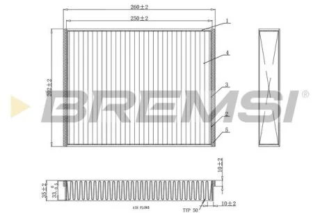 Фільтр салону Ford Transit Connect 1.0/1.6TDCi 13- BREMSI FC0459