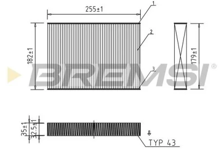 Фільтр салону VW Up/Load Up 1.0 11- BREMSI FC0462