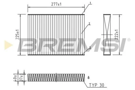 Фільтр салону Ford Mondeo V/S-Max 14-/Focus IV 18- (вугільний) BREMSI FC0472C