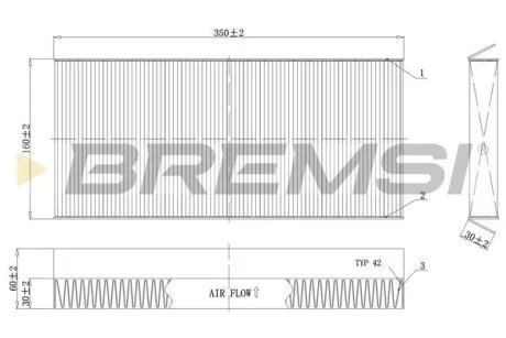 Фільтр салону Ford Focus/Tourneo Connect/Transit Connect 02-13 (вугільний) BREMSI FC0480C