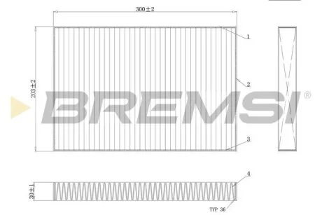 Фільтр салону Audi A4/A6 1.6-4.2 97- BREMSI FC0495C