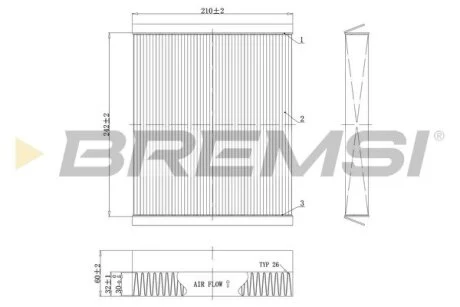 Фільтр салону Opel Meriva A 03-10 (вугільний) BREMSI FC0501C