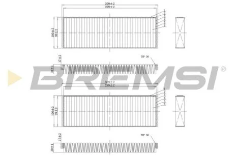 Фільтр салону Audi A6 04- (вугільний/антибактеріальний) (к-кт 2 шт.) BREMSI FC0851A