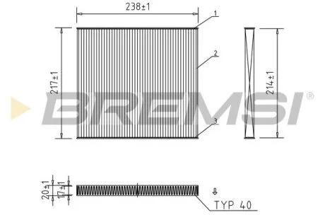 Фільтр салону Jeep Grand Cherokee 2.0 CRD/3.2 13- BREMSI FC0869