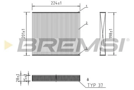 Фільтр салону Hyundai Venue 19-/Tucson/Kona/Creta/Solaris/Kia Rio/Stonic/Sportage 15-/Soul 19- BREMSI FC0872