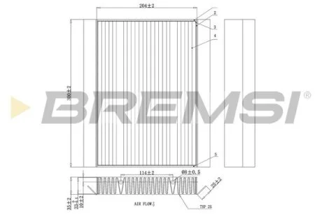 Фільтр салону MB Vito (W447) 14- (вугільний) BREMSI FC0876A