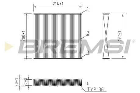 Фільтр салону Ford Transit V347 06 - BREMSI FC0905