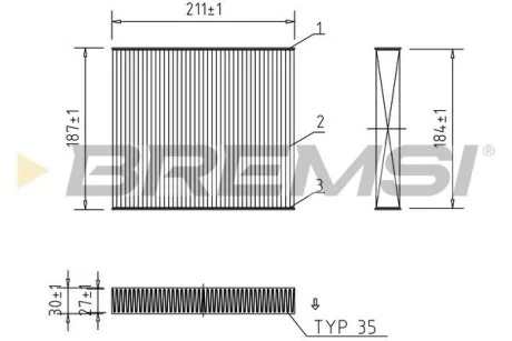 Фільтр салону Subaru Impreza/Suzuki SX4 S-cross/Vitara 1.4-2.5 92- BREMSI FC0908