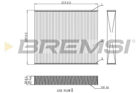 Фільтр салону Lexus ES/RX/UX/Toyota C-HR/Corolla/Hilux VIII/Prius/Rav4 1.2-3.5H 15- BREMSI FC0910