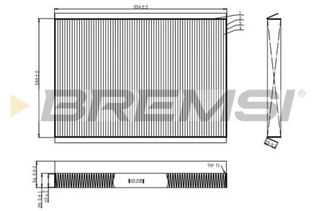Фільтр салону MB A-class (W168) 98-04 BREMSI FC0962