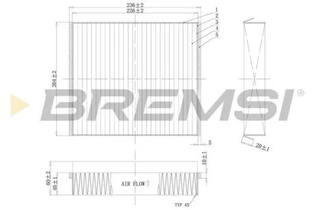 Фільтр салону MB ML (W163) BREMSI FC1333